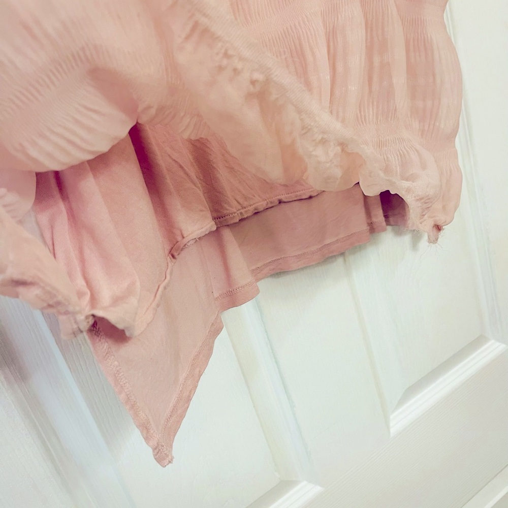 raw cut Vera Wang chiffon shirred layer knit back - Picture 7 of 12